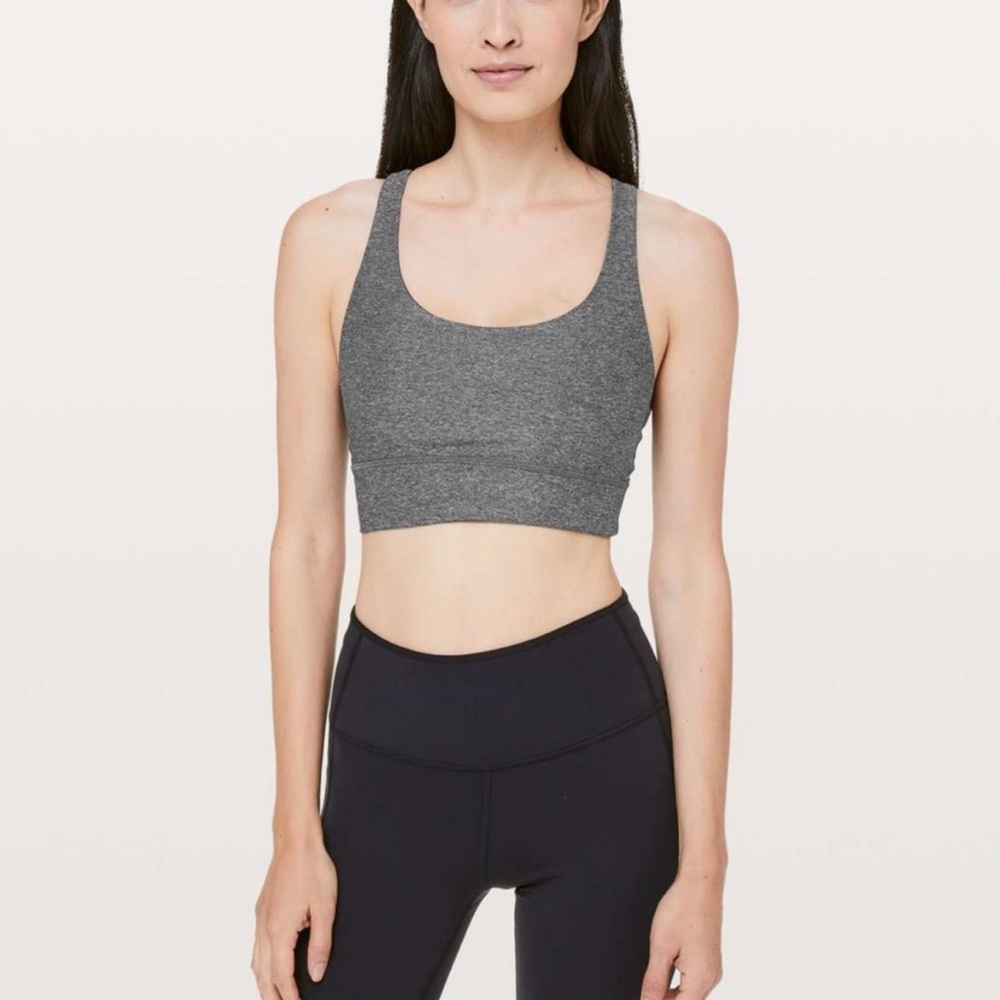 Lululemon Energy Bra *Long Line Heathered Black